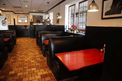 The main dining area at Grill 603 in Milford, NH offers comfortable seating.